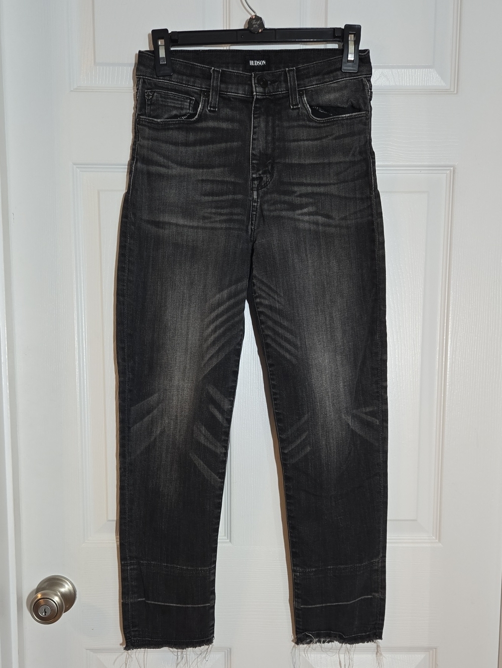 Hudson Jeans Zoeey Black Washed High Rise Ankle Crop Jeans Size 26